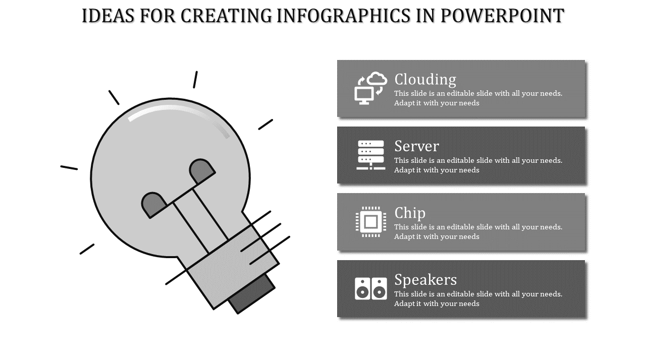 Creating Infographics PowerPoint Presentation-Four Node